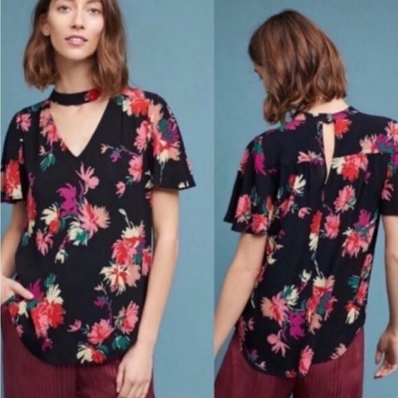 Anthropologie Maeve Bella Choker Floral Top (S) - Picture 1 of 7